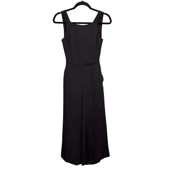 Aritzia Wilfred Ecoulement Tie Back Jumpsuit Womens 0 Black Cropped Wide Leg - Picture 2 of 10